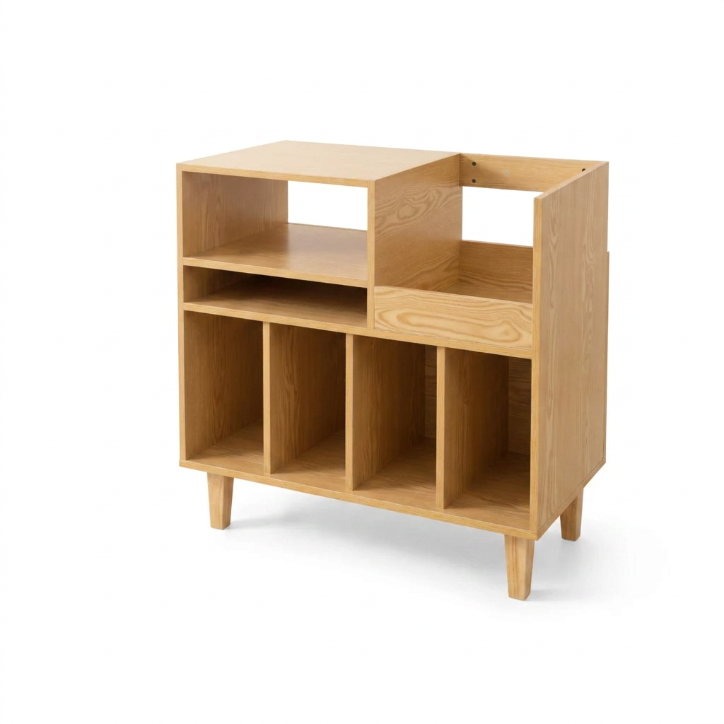 Support tourne-disque en bois à 6 niveaux, capacité 100 lb