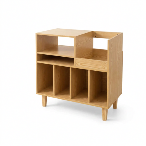 Support tourne-disque en bois à 6 niveaux, capacité 100 lb