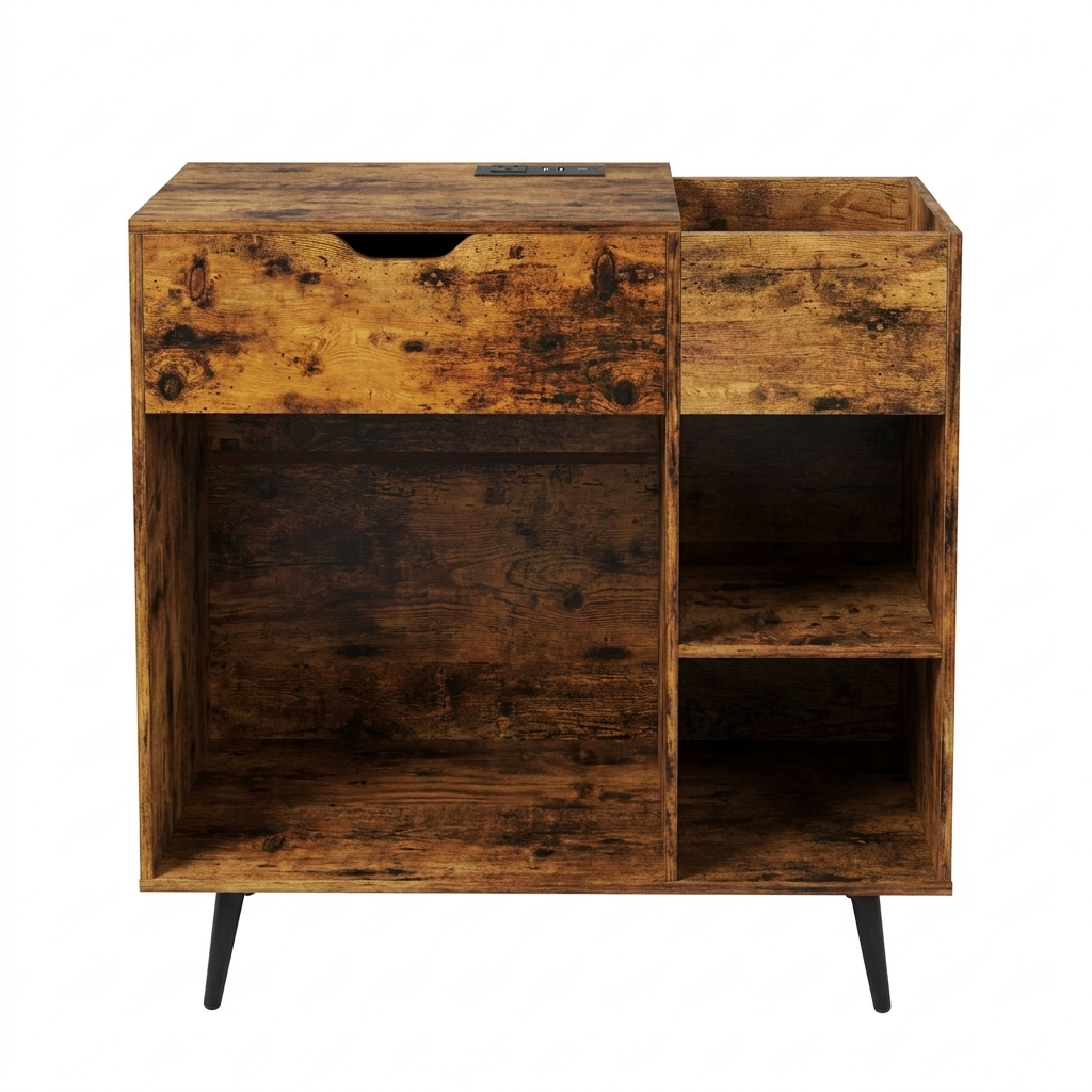 Meuble pour tourne-disque avec prise USB et Type-C, 79,5 x 40 x 79 cm