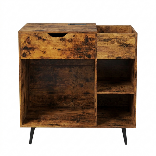 Meuble pour tourne-disque avec prise USB et Type-C, 79,5 x 40 x 79 cm