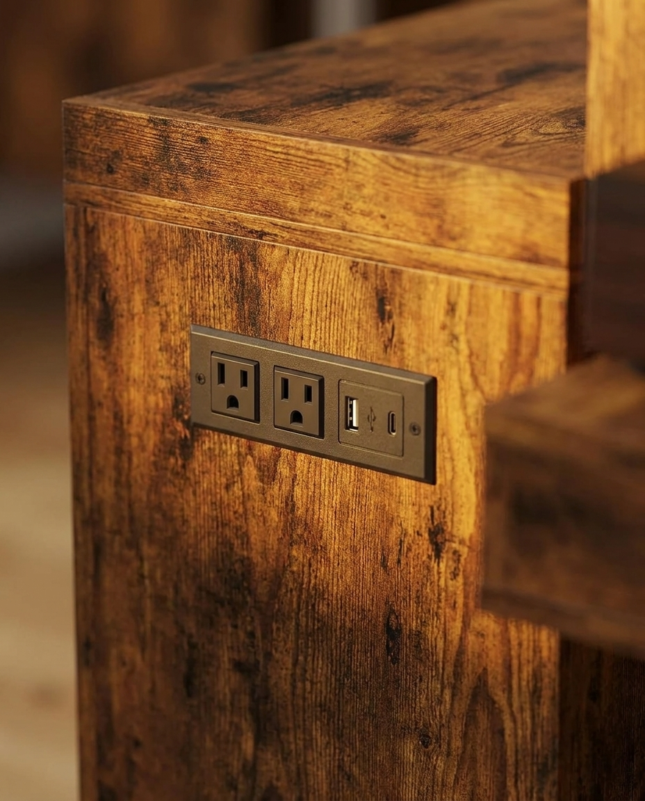 Meuble pour tourne-disque avec prise USB et Type-C, 79,5 x 40 x 79 cm