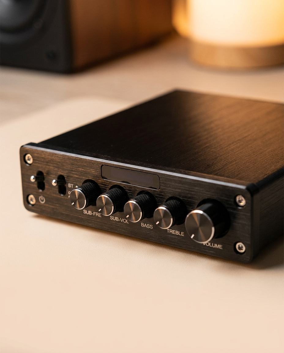 Amplificateur A03 2.1 Bluetooth pour tourne-disque et enceintes