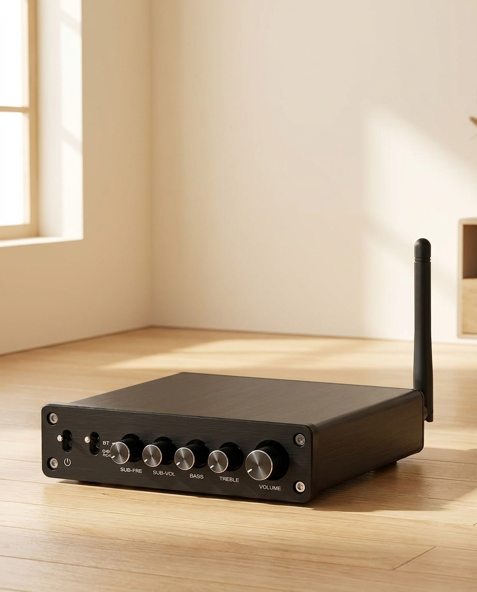 Amplificateur A03 2.1 Bluetooth pour tourne-disque et enceintes
