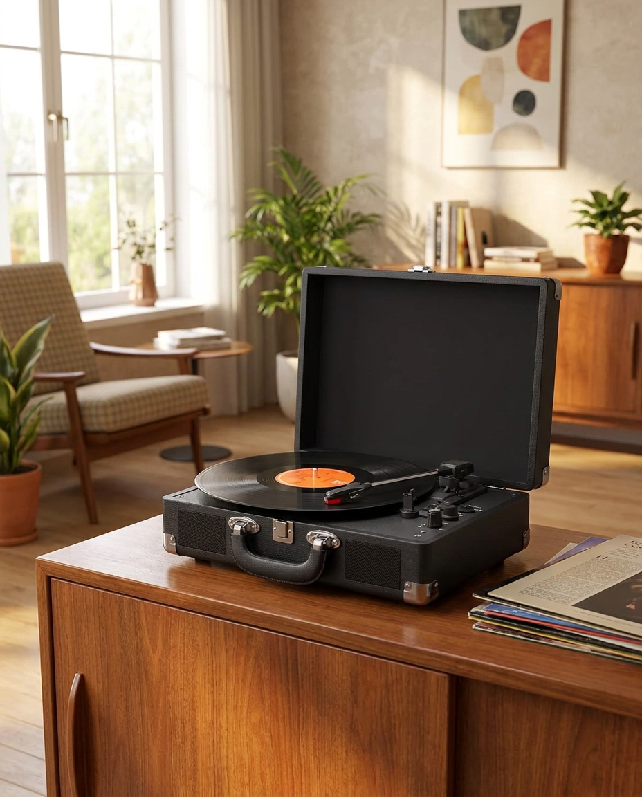 Tourne-disque Onyx en situation dans un salon